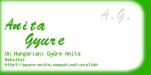 anita gyure business card