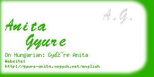 anita gyure business card